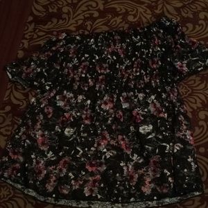 Off shoulder floral shirt